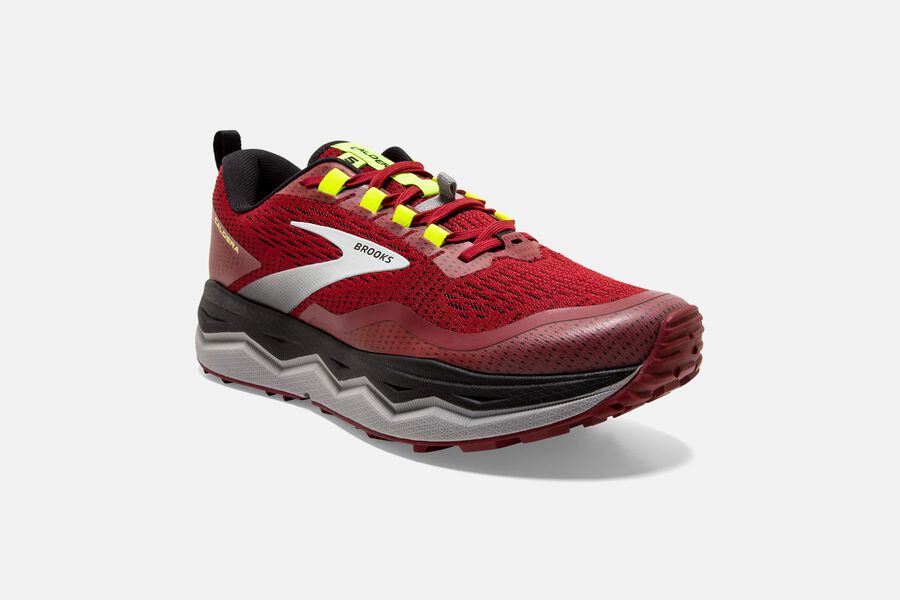 Brooks Running Shoes - Caldera 5 Trail Mens - Red/Silver/Black - VQX-247135